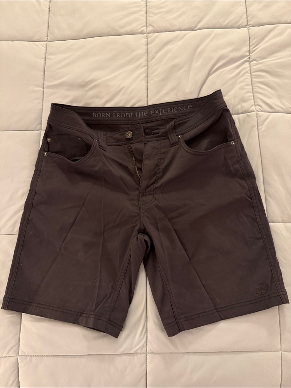 Prana Men's Gray Flat-Front Shorts